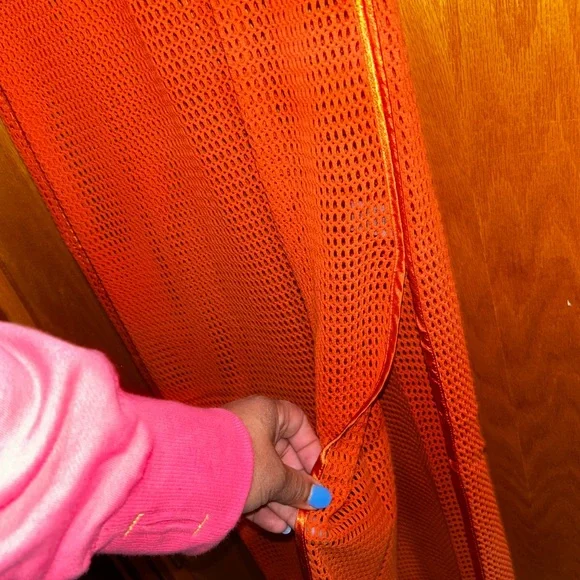 My Beachy Side Gold Flame Orange Mesh Dress Sleeveless Coverup - Picture 8 of 8